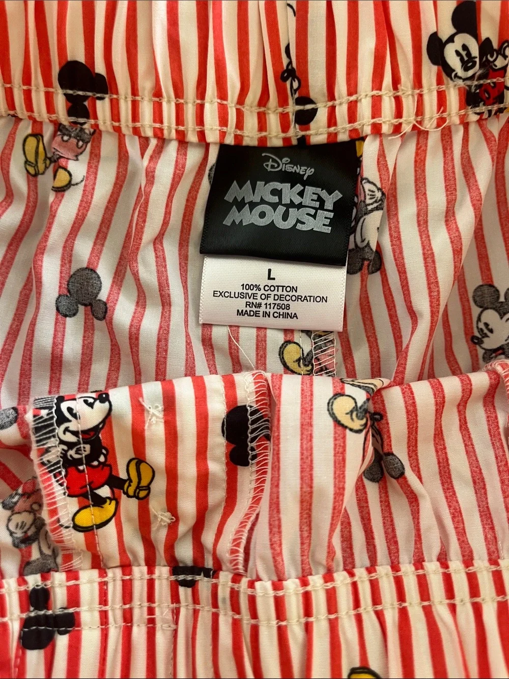 Disney Red Striped Mickey Mouse Cotton Boxer Shorts NWT - Picture 7 of 13